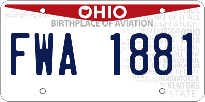 OH license plate FWA1881