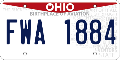 OH license plate FWA1884