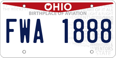 OH license plate FWA1888