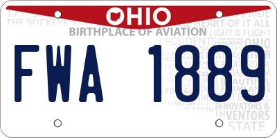 OH license plate FWA1889