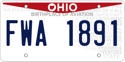 OH license plate FWA1891