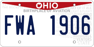 OH license plate FWA1906