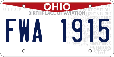 OH license plate FWA1915