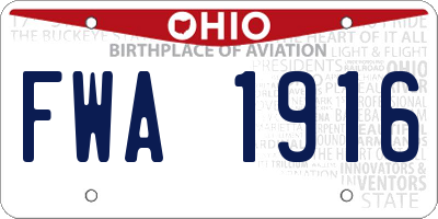 OH license plate FWA1916