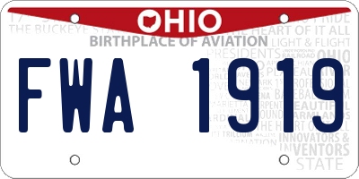 OH license plate FWA1919