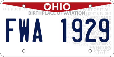 OH license plate FWA1929