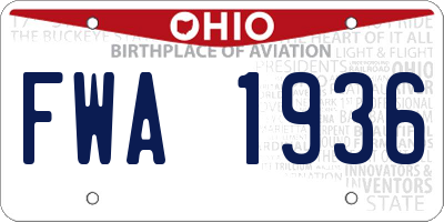 OH license plate FWA1936