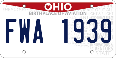 OH license plate FWA1939