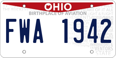 OH license plate FWA1942