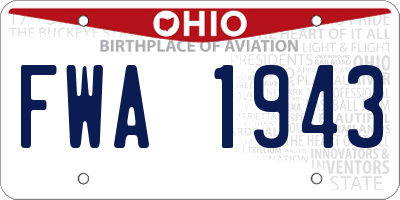 OH license plate FWA1943