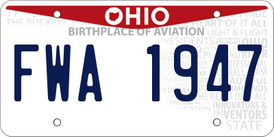 OH license plate FWA1947