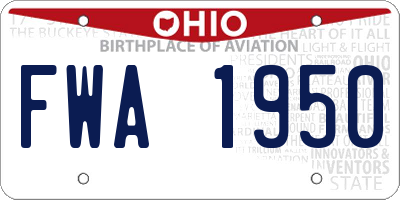 OH license plate FWA1950