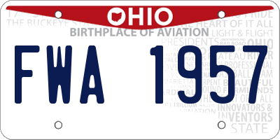 OH license plate FWA1957