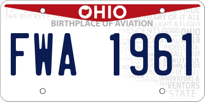 OH license plate FWA1961