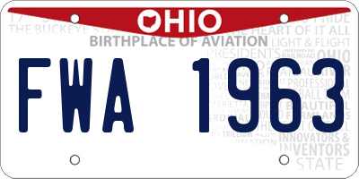 OH license plate FWA1963