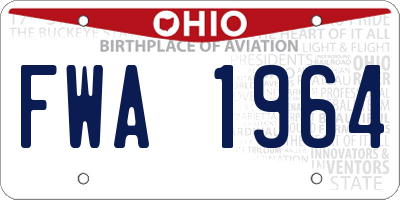 OH license plate FWA1964