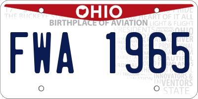 OH license plate FWA1965