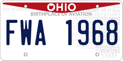 OH license plate FWA1968