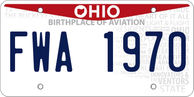 OH license plate FWA1970