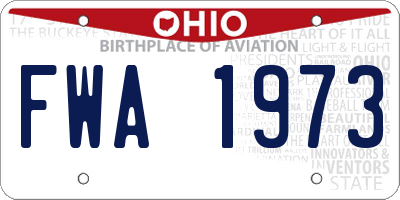 OH license plate FWA1973