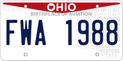 OH license plate FWA1988