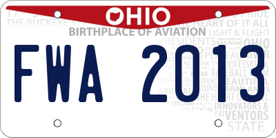 OH license plate FWA2013