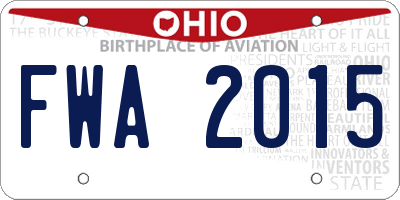 OH license plate FWA2015