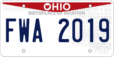 OH license plate FWA2019