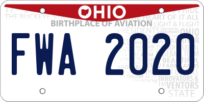 OH license plate FWA2020