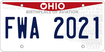 OH license plate FWA2021