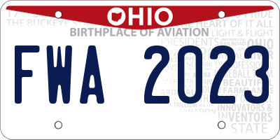 OH license plate FWA2023