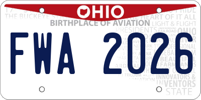 OH license plate FWA2026