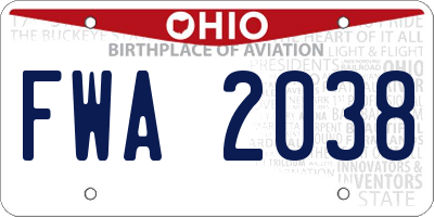 OH license plate FWA2038