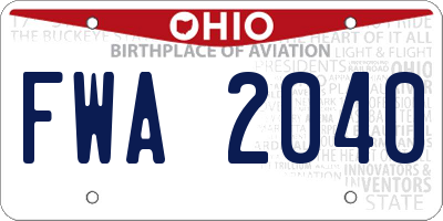 OH license plate FWA2040