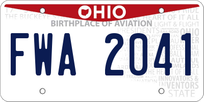 OH license plate FWA2041