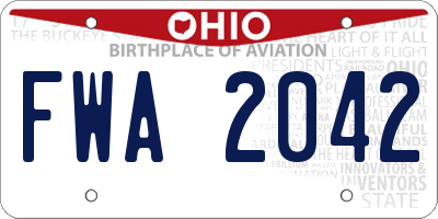 OH license plate FWA2042