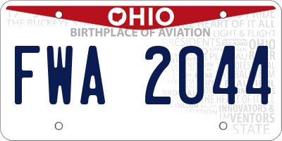 OH license plate FWA2044