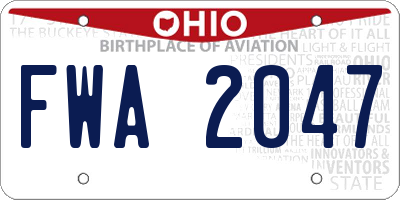 OH license plate FWA2047