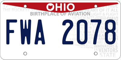 OH license plate FWA2078