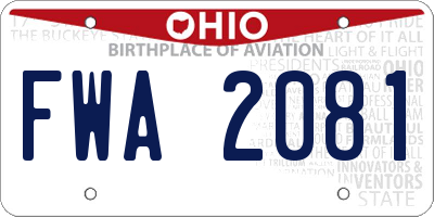 OH license plate FWA2081