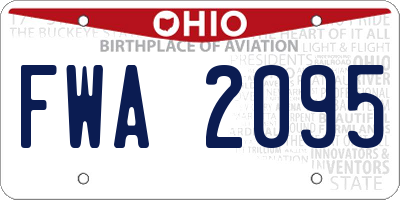 OH license plate FWA2095