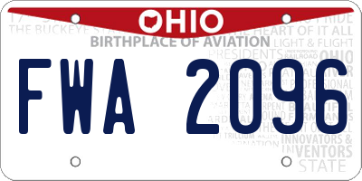 OH license plate FWA2096