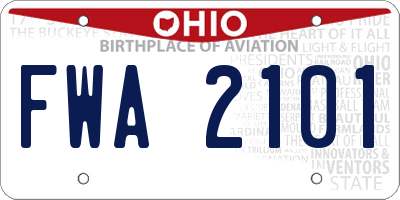 OH license plate FWA2101