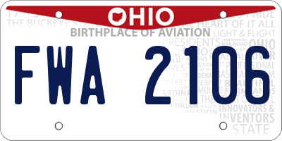 OH license plate FWA2106