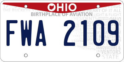 OH license plate FWA2109