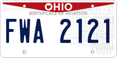 OH license plate FWA2121