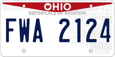 OH license plate FWA2124