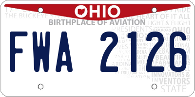 OH license plate FWA2126