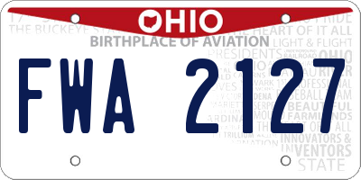 OH license plate FWA2127