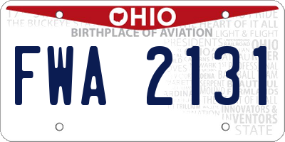OH license plate FWA2131